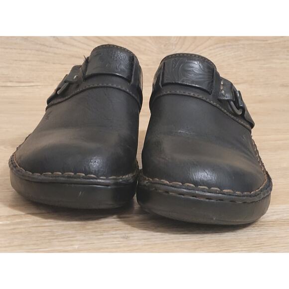 B.O.C. Womans 11M Black Western Strap Metal Ring Clog Mule Shoe Pre-owned - Picture 2 of 8